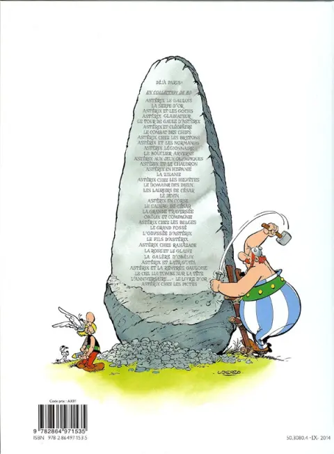 Verso de l'album Astérix Tome 32 Astérix et la rentrée gauloise
