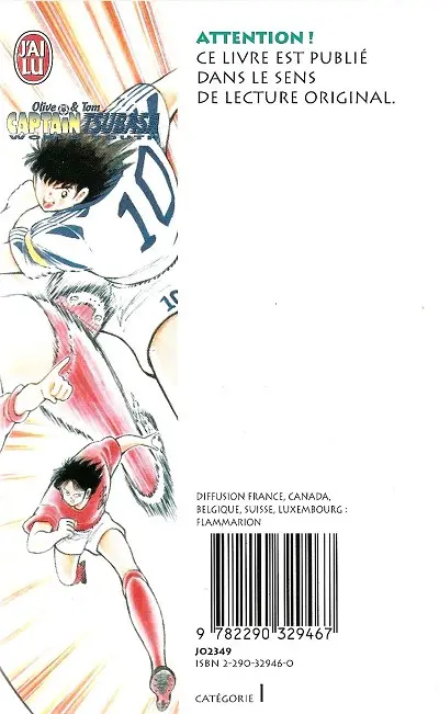 Verso de l'album Captain Tsubasa (Olive & Tom) - World Youth Tome 10 La Lumière au bout du tunnel !!