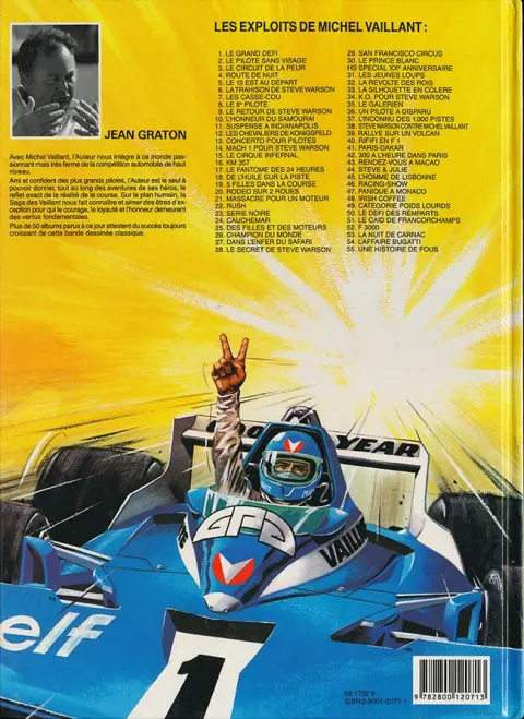 Verso de l'album Michel Vaillant Tome 36 Un pilote a disparu