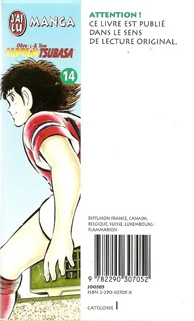 Verso de l'album Captain Tsubasa Tome 14 Le Faucon contre Tsubasa