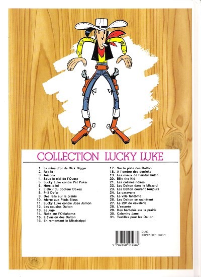 Verso de l'album Lucky Luke Tome 28 L'escorte