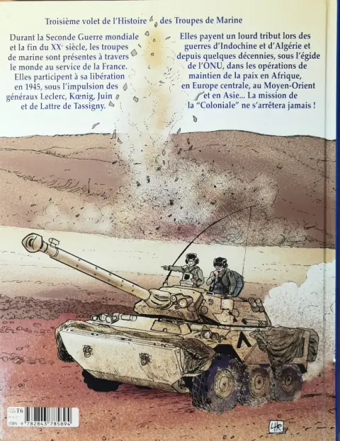 Verso de l'album Histoire des troupes de marine Tome 3 Les soldats de la Liberté