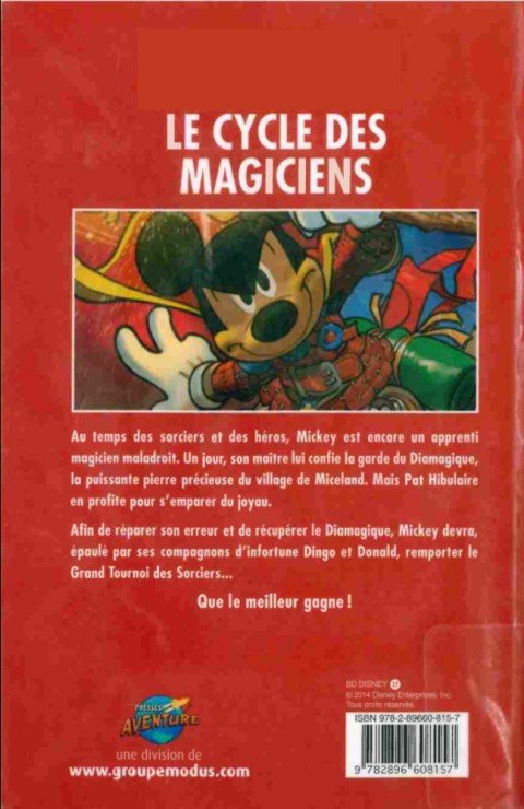 Verso de l'album BD Disney Tome 27 Mickey, le cycle des magiciens
