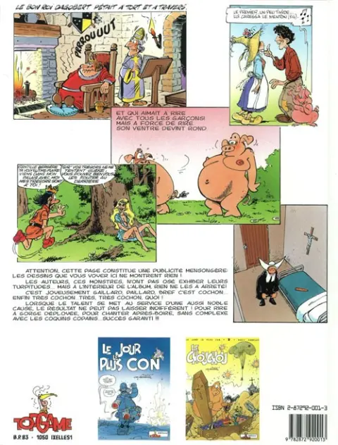 Verso de l'album Chansons cochonnes Tome 1