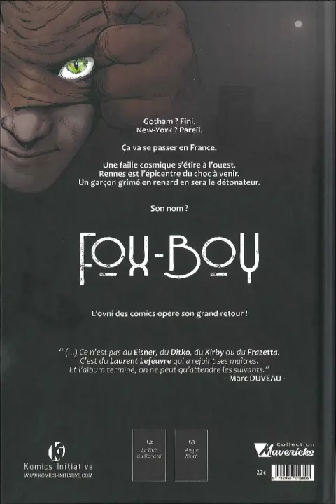Verso de l'album Fox-Boy Komics Initiative Tome 1 Troisième souffle