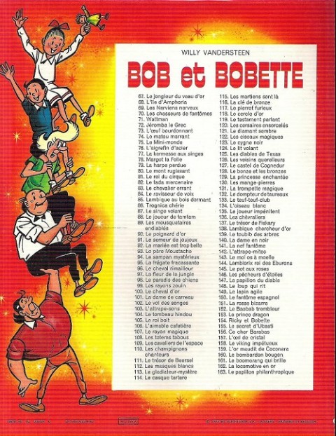 Verso de l'album Bob et Bobette Tome 72 Jeromba le grec