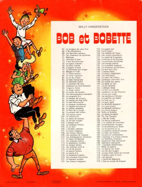 Verso de l'album Bob et Bobette Tome 162 La locomotive en or