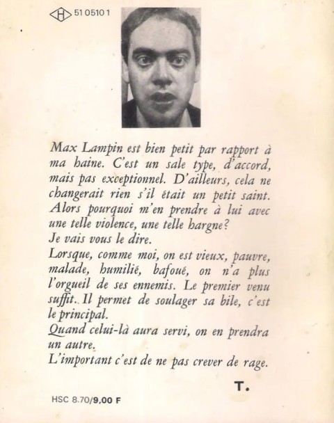 Verso de l'album La vérité sur Max Lampin