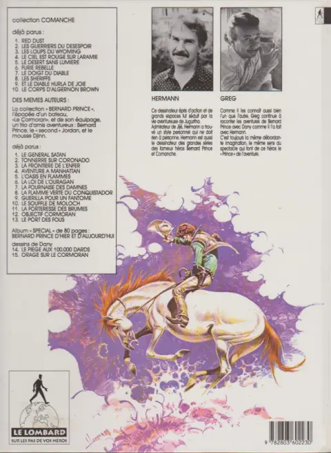 Verso de l'album Comanche Tome 9 Et le diable hurla de joie...