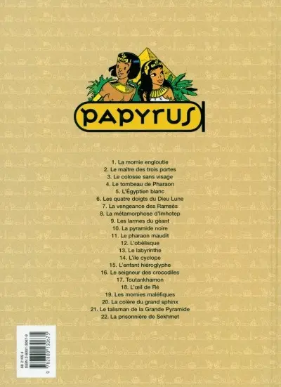 Verso de l'album Papyrus Tome 18 L'Œil de Ré