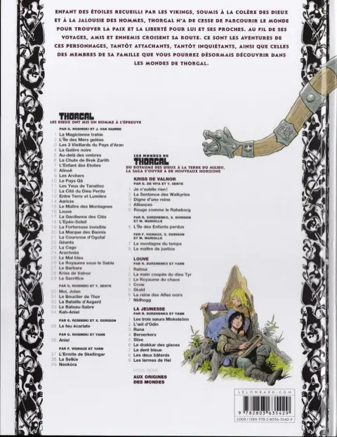 Verso de l'album Les mondes de Thorgal - Kriss de Valnor Tome 6 L'île des enfants perdus
