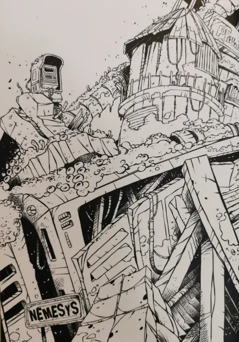 Verso de l'album Toxic Dump Planet Sketchbook
