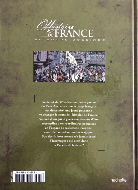 Verso de l'album Histoire de France en bande dessinée Tome 18 Jeanne d'Arc Le destin de Jeanne la pucelle 1412 / 1431