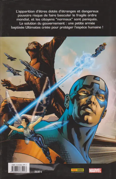 Verso de l'album Ultimates Tome 1 Super-Soldat