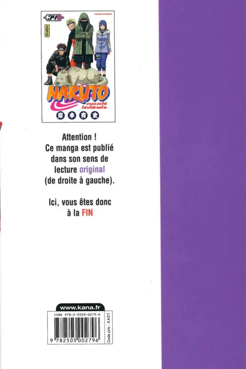 Verso de l'album Naruto 34