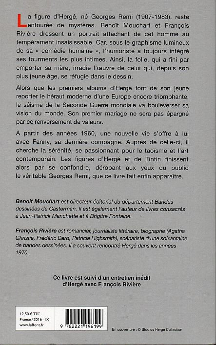 Verso de l'album Hergé - Portrait intime du père de Tintin