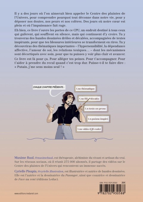Verso de l'album CPU - Centre des plaintes de l'Univers