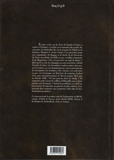 Verso de l'album Le Donjon de Naheulbeuk Tome 10 Quatrième saison, partie 1