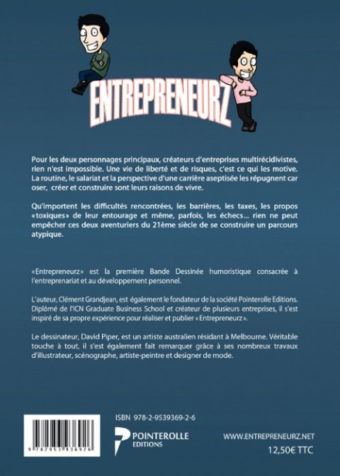 Verso de l'album Entrepreneurz Tome 1 Parcours Atypique