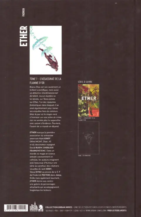 Verso de l'album Ether 1 L'Assassinat de la Flamme d'or
