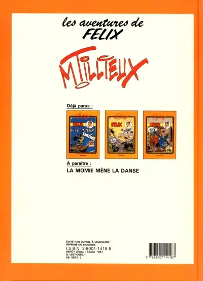 Verso de l'album Félix Couleurs Tome 7 La liste n°3
