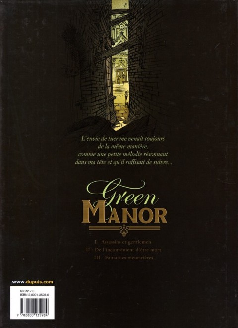 Verso de l'album Green Manor Tome 3 Fantaisies meurtrières