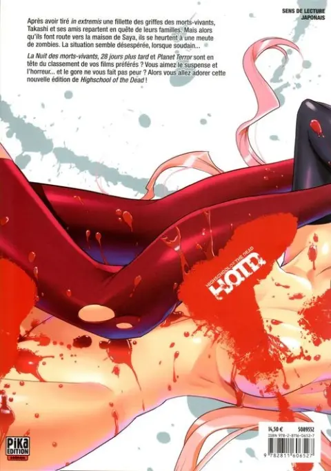 Verso de l'album Highschool of the dead Édition couleur 3