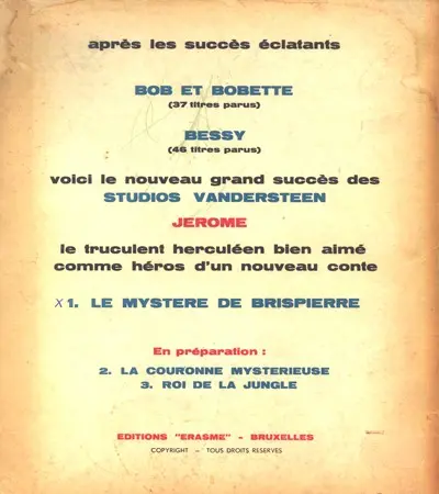 Verso de l'album Jérôme Tome 1 Le mystère de Brispierre