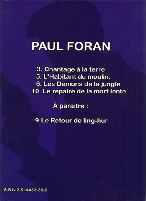 Verso de l'album Paul Foran Tome 6 L'habitant du moulin