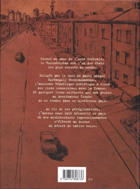 Verso de l'album Sables noirs 20 semaines au Turkménistan