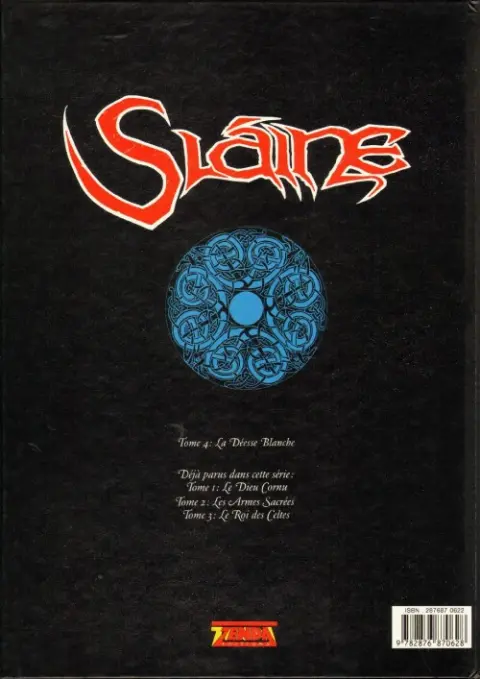 Verso de l'album Sláine Tome 4 La déesse blanche