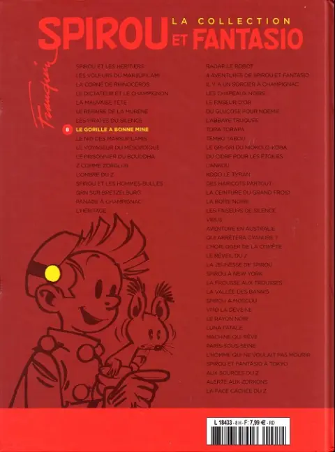 Verso de l'album Spirou et Fantasio La collection Tome 8 Le gorille a bonne mine