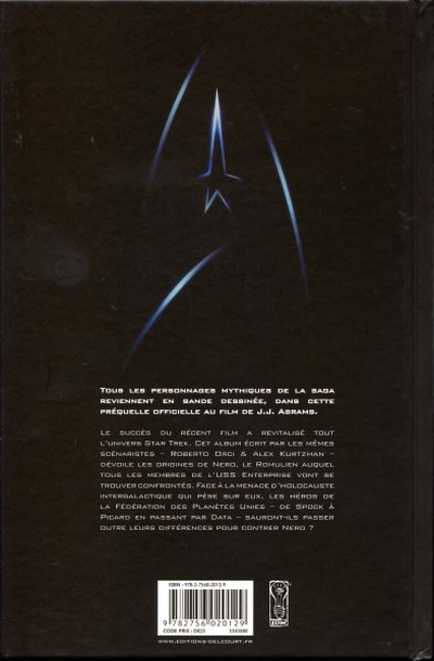 Verso de l'album Star Trek Tome 1 Star Trek - Compte à rebours