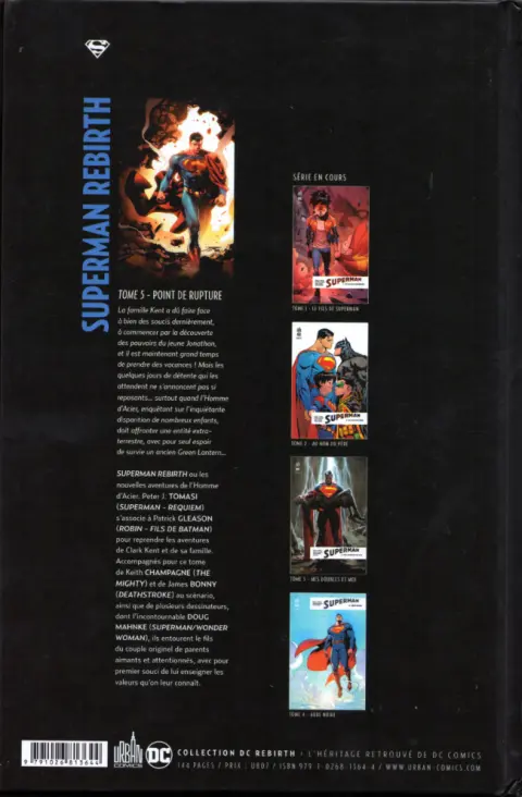 Verso de l'album Superman Rebirth Tome 5 Point de rupture