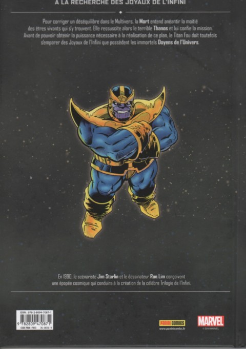 Verso de l'album Thanos : La Trilogie de l'infini Volume 0 La quête de Thanos