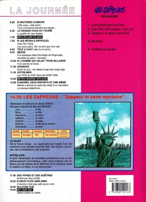 Verso de l'album Les Zappeurs Tome 3 Zappeur et sans reproche