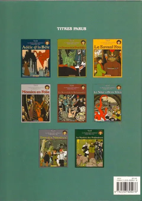 Verso de l'album Les Aventures Extraordinaires d'Adèle Blanc-Sec Tome 6 Le Noyé à Deux Têtes