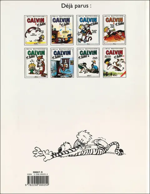 Verso de l'album Calvin et Hobbes Tome 9 On n'arrête pas le progrès !