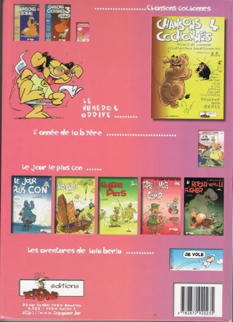 Verso de l'album Chansons cochonnes Tome 1