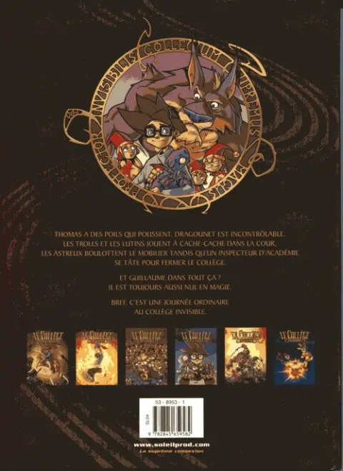 Verso de l'album Le Collège invisible Tome 2 Furor Draconis