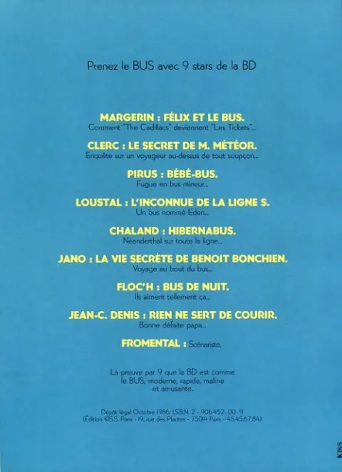 Verso de l'album Félix et le bus TCA