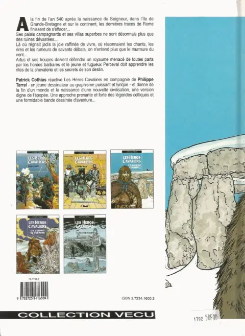 Verso de l'album Les Héros cavaliers Tome 3 Mark de Cornwall
