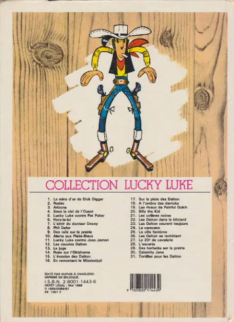 Verso de l'album Lucky Luke Tome 3 Arizona