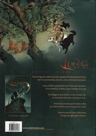 Verso de l'album Luuna Tome 2 Le Crépuscule du Lynx