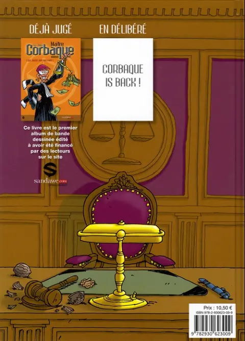 Verso de l'album Maître Corbaque Tome 1 Que justice soit (mal) faite !