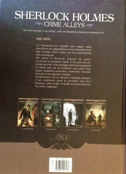 Verso de l'album Sherlock Holmes: Crime Alleys Tome 1 Le premier problème