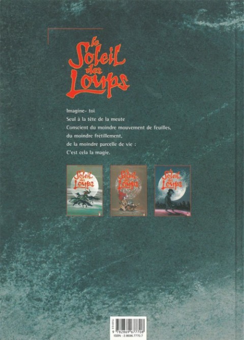 Verso de l'album Le Soleil des Loups Tome 1