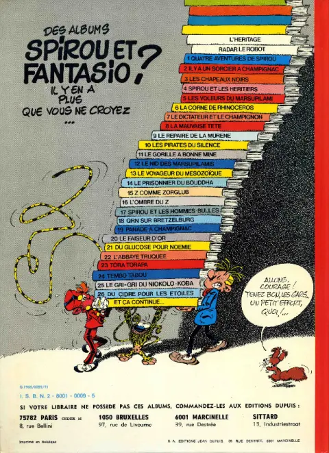 Verso de l'album Spirou et Fantasio Tome 7 Le dictateur et le champignon
