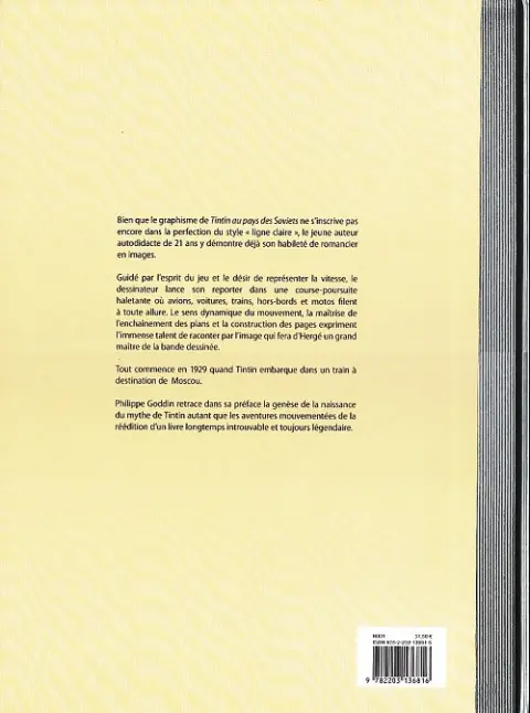 Verso de l'album Tintin Tome 1 Reporter chez les Soviets