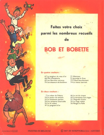 Verso de l'album Bob et Bobette Tome 76 L'Aigrefin d'acier